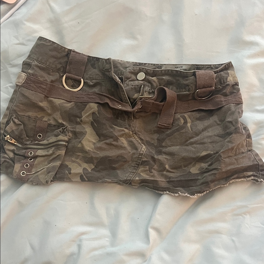 Have Camouflage Skirt with Brown Accents